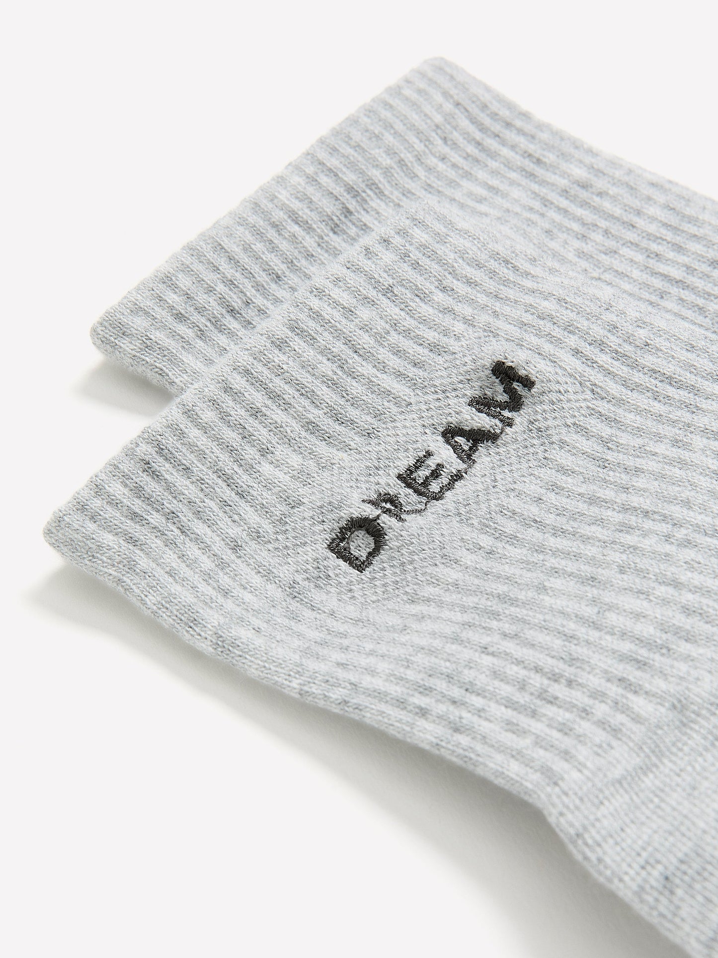 Grey Ankle Socks with Dream Embroidery